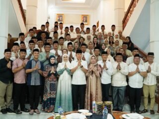 Pererat Silaturahmi, Bupati dan Wakil Bupati Konawe Utara Hadiri Halal Bihalal Gubernur dan Wagub Sultra