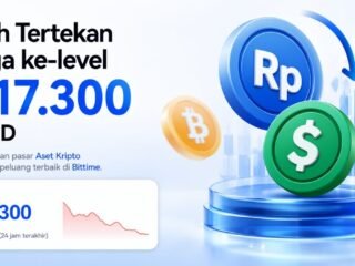 Rupiah Kembali Tertekan Ke-level Terendah Rp17.300 per Dolar AS, Trading Volume $USDT dan $BTC di Bittime Melonjak dalam 24 Jam