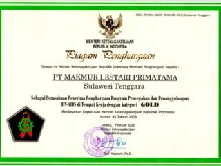 Komitmen Kesehatan Kerja, PT MLP Sabet Penghargaan Gold dari Kementerian Ketenagakerjaan atas Program Pencegahan HIV-AIDS