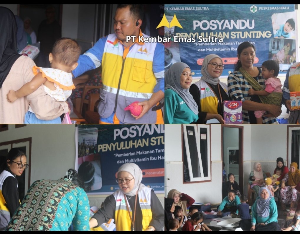 Meski Belum Beroperasi, PT Kembar Emas Sultra Gelar Penyuluhan Stunting dan PMT di Desa Tambakua
