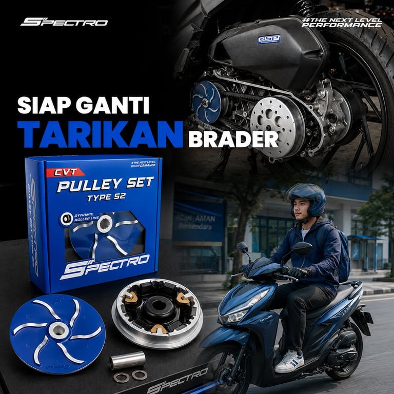 SPECTRO Perkenalkan Pulley Set Type S2, Solusi Upgrade CVT Motor Matic untuk Akselerasi Lebih Responsif SPECTRO Perkenalkan Pulley Set Type S2, Solusi Upgrade CVT Motor Matic untuk Akselerasi Lebih Responsif