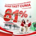 KAI Bandara Hadirkan Promo “Bayar Tiket Cuma 81%” Sambut HUT ke-81 RI