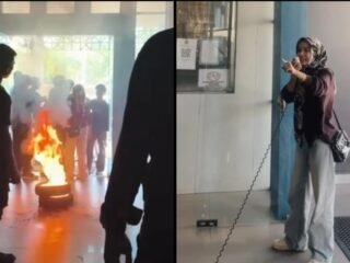 Tak Mengaku Ada Pembakaran, Aksi HIPMAKO-Konut Justru Diwarnai Bakar Ban di Rektorat UIN Kendari